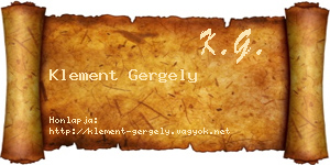 Klement Gergely névjegykártya
