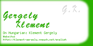 gergely klement business card
